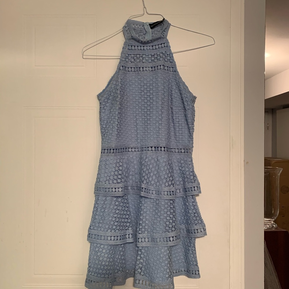 pretty little thing ruffle lace dress
